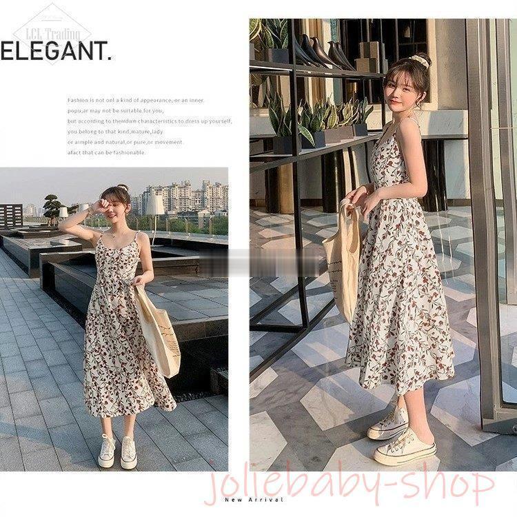 特価 キャミワンピース 花柄 ワンピース キャミソール 夏 キャミワンピ ミモレ丈 ひざ下 ノースリーブ Aライン フレア 総柄 きれいめ おしゃれ Honeymoon Style