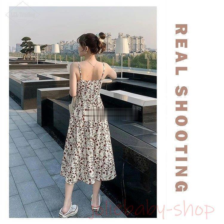 特価 キャミワンピース 花柄 ワンピース キャミソール 夏 キャミワンピ ミモレ丈 ひざ下 ノースリーブ Aライン フレア 総柄 きれいめ おしゃれ Honeymoon Style