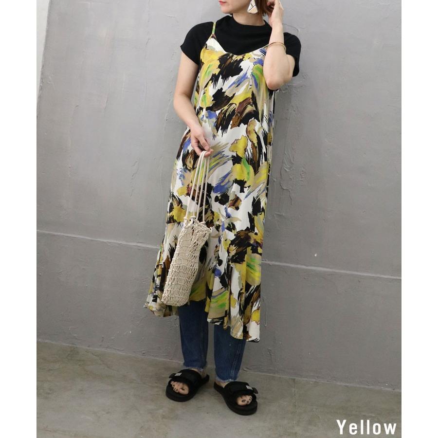 ハンドペイント風キャミワンピース キャミワンピース リゾート柄 迷彩柄 夏 ワンピース フェス タイダイ ロング丈 0227 52 Jolielle Yahoo ショッピング店 通販 Yahoo ショッピング