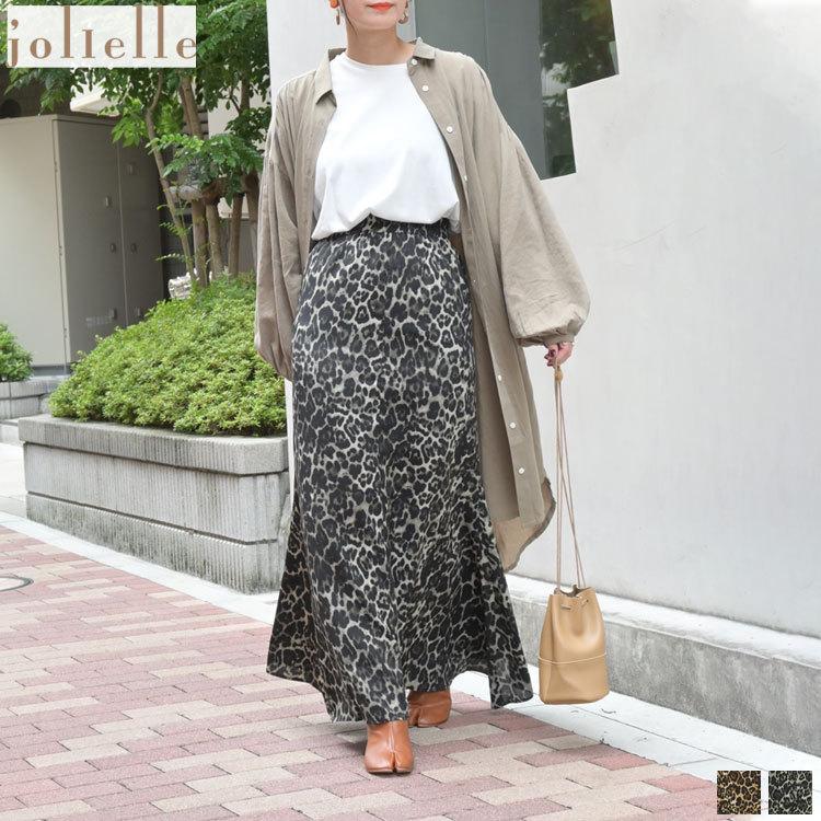 レオパード柄フレアマキシsk ヒョウ柄 ロング丈 大人カジュアル フレアスカート ロングスカート ウエストゴム マーメイド Aライン 06 28 Jolielle Yahoo ショッピング店 通販 Yahoo ショッピング