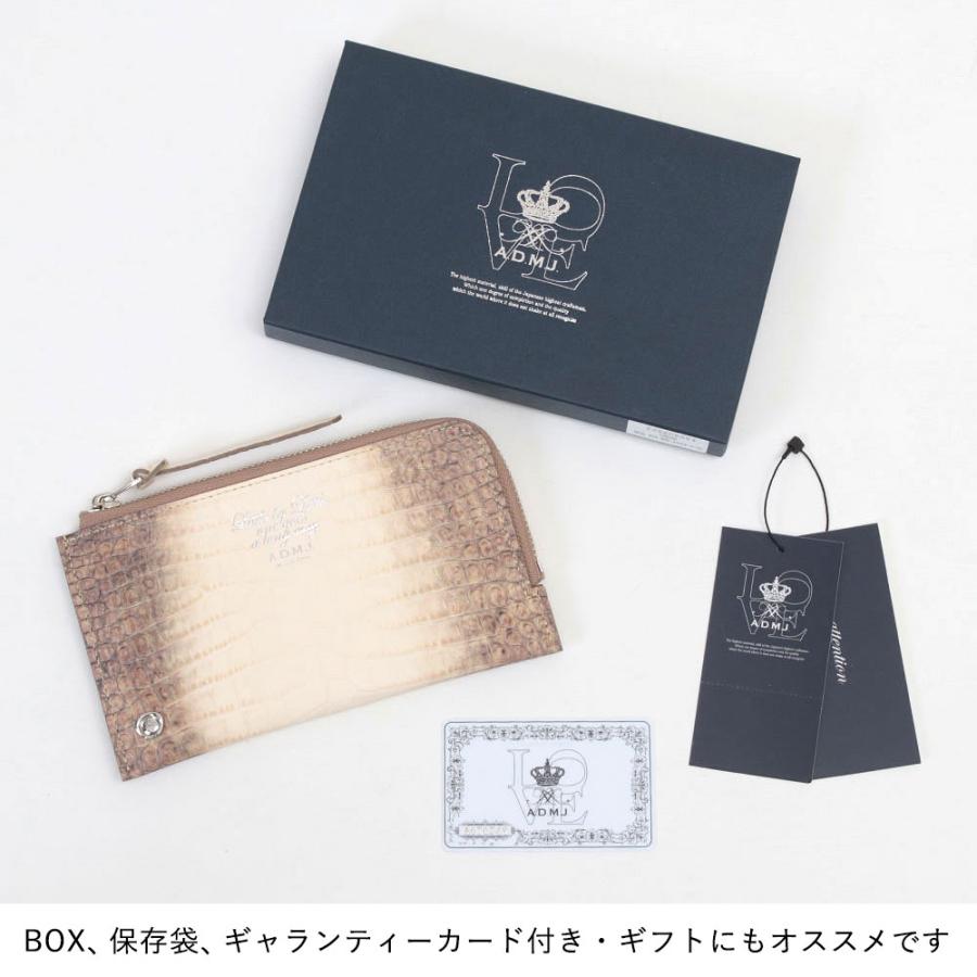 A.D.M.J ADMJ 長財布 フラトウォレット クロコダイル型押し A.D.M.J ADMJ 長財布 フラトウォレット クロコダイル型押し