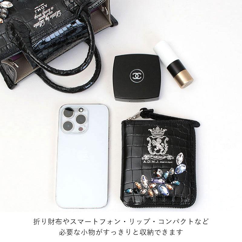 A.D.M.J ADMJ 正規品 クロコダイルレザー クリスタルガラス 2WAY