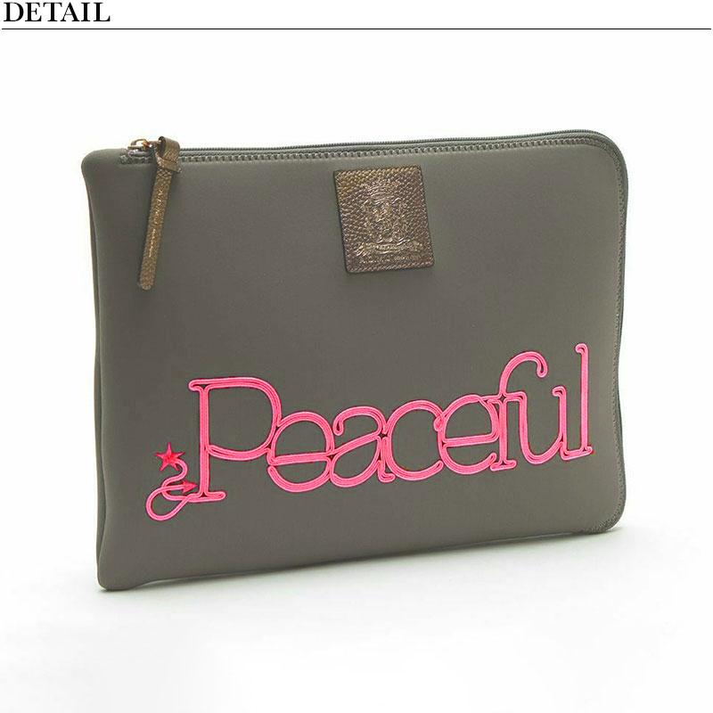 A.D.M.J ADMJ ポーチ マジックライト コード刺繍 PEACEFULポーチ