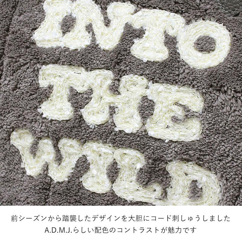 トートバッグ A.D.M.J. エーディエムジェイ オスカー/コード刺繍キューブトート 25cm 26SA01026 新作 ふわもこ パイル地 かわいい お洒落 日本製 正規品の画像