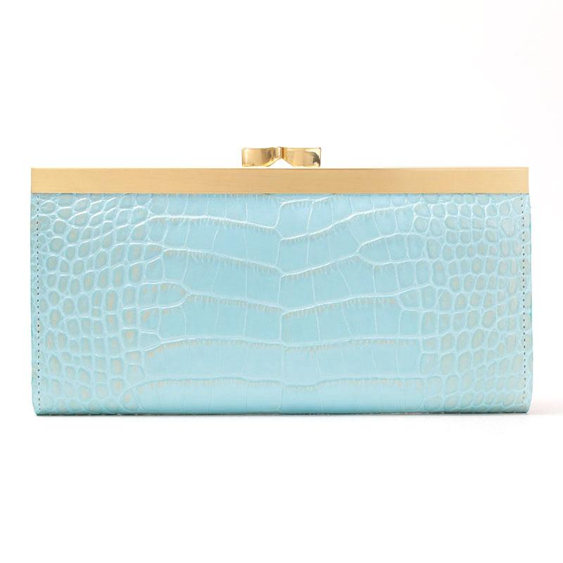 A.D.M.J 長財布 ADMJ クロコ型押し ガマグチウォレット