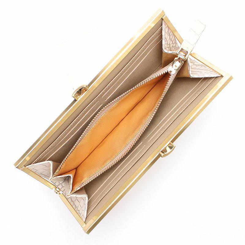 A.D.M.J 長財布 ADMJ クロコ型押し ガマグチウォレット