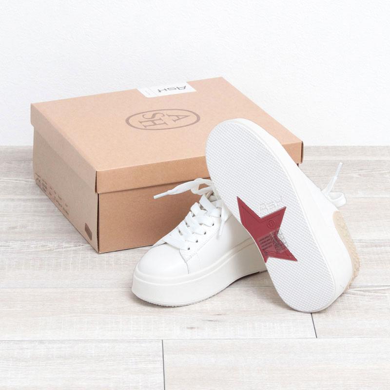 ASH アッシュ MOBY RUBBER 厚底スニーカー ホワイトxベージュ