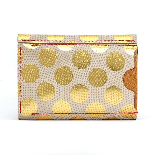 最終価格　カーマイン財布　ドット Carmine carmine カーマイン 水玉 リトルドット 箔押し レザー