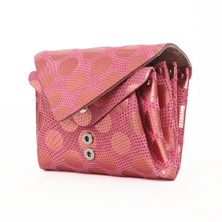 carmine コンパクト財布 ピンク シルバー ドット 楽天市場】カーマイン 財布 carmine 長財布 水玉 ドットレザー