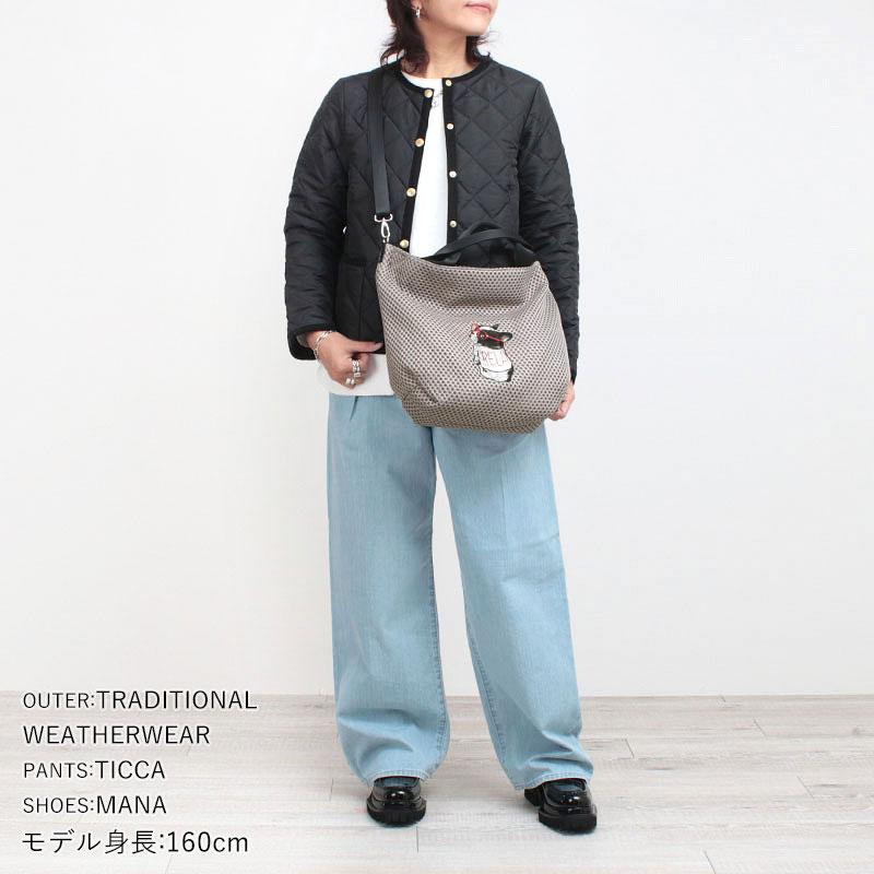 【新品　未使用】タグ付き　CHARUER ショルダーバッグ ベージュ/ブラック CHARUER ショルダーバッグ シャルエ 2WAY 動物柄 刺繍 トート FB29725