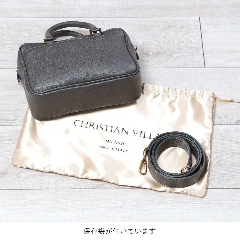 【CHRISTIAN VILLA】 2WAY ミニボストンバッグ イタリア製 CHRISTIAN VILLA 2WAY ミニボストンバッグ 本革[品番