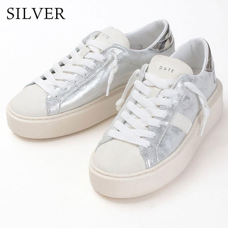 ☆極美品 D.A.T.E HILL LOW CALF 24.5 レザースニーカー デイト 白スニーカー】着用レビューも！ HILL LOW CALFは、ほどよい