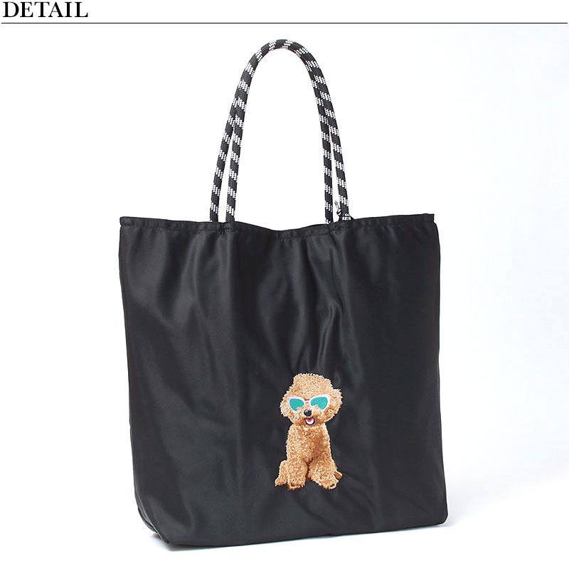 シャルエ（CHARUER）/【ナイロン】オリジナルアニマル刺繍トート CHARUER トートバッグ シャルエ 動物柄 ナイロン アニマル 刺繍