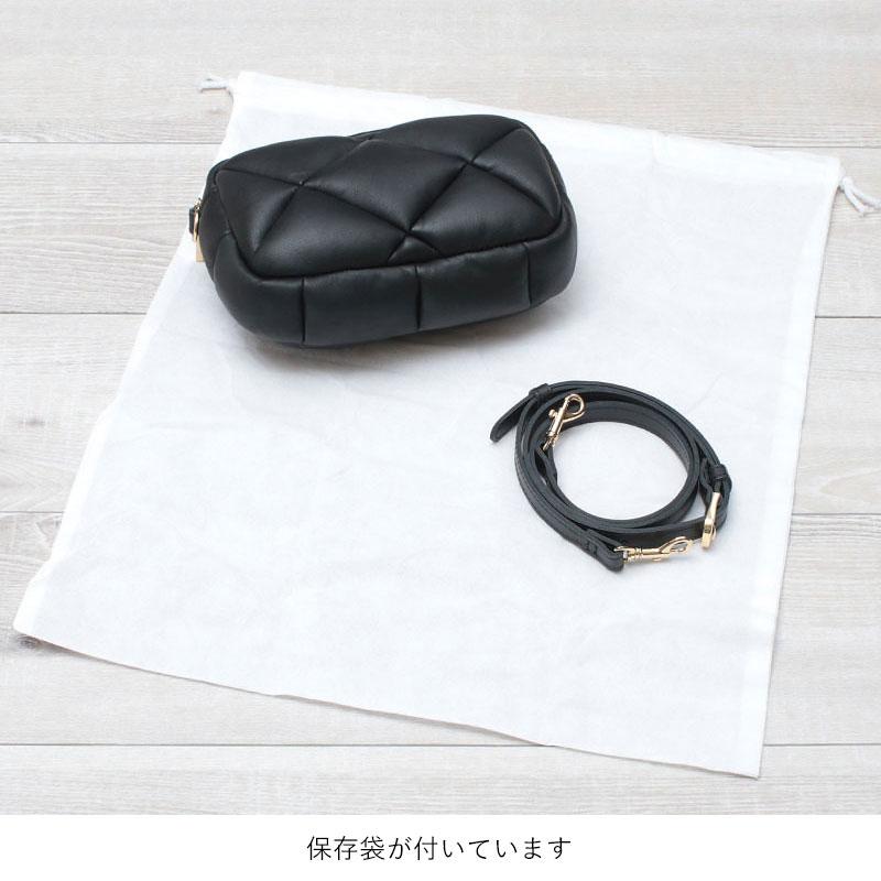 ほぼ新品 極美品ブラックレザーキルティングショルダーバッグ ソフトシュリンクレザー フラップショルダーバッグ/キルティング | TCQ