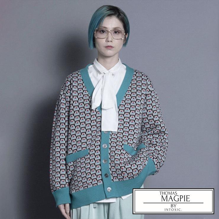 最新情報 ターコイズ かわいい 個性的 おしゃれ ブランド トーマスマグパイ Thomasmagpie Cardigan V N 服 トップス レディース Vネックカーディガン カーディガン ボレロ