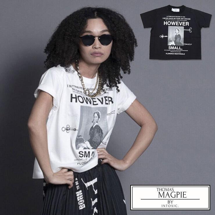 春先取りの Instagram インスタ かわいい おしゃれ ブランド トーマスマグパイ Intoxic イントキシック プリントtシャツ Print T Shirt Short プリント ロゴ ショート丈 レディース Tシャツ Magpe Thomas Tシャツ カットソー Samoobrona Poznan Pl