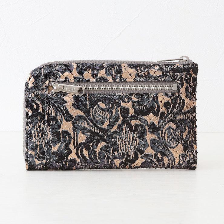 isola アイソラ 財布 レディース ミニ財布 コンパクト パイソン 蛇革 シナイパイソン L字ファスナー中 13903 パイソン コンパクト 蛇革