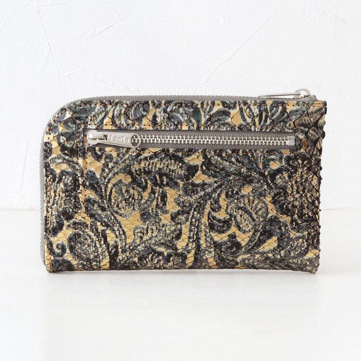 isola アイソラ 財布 レディース ミニ財布 コンパクト パイソン 蛇革 シナイパイソン L字ファスナー中 13903 パイソン コンパクト 蛇革
