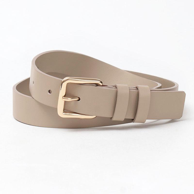 LEFIJE ビッグ バックル ベルト　ベージュ イタリア製 LEFIJE（レフィエ） ベルト レディース ゴールドバックル LEFIJE M4261