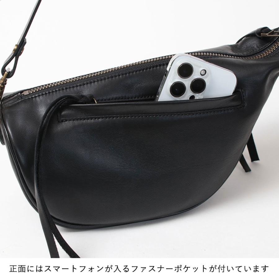 LESS レス 馬革 鞍型 クラッチショルダーバッグ ブラック Less design