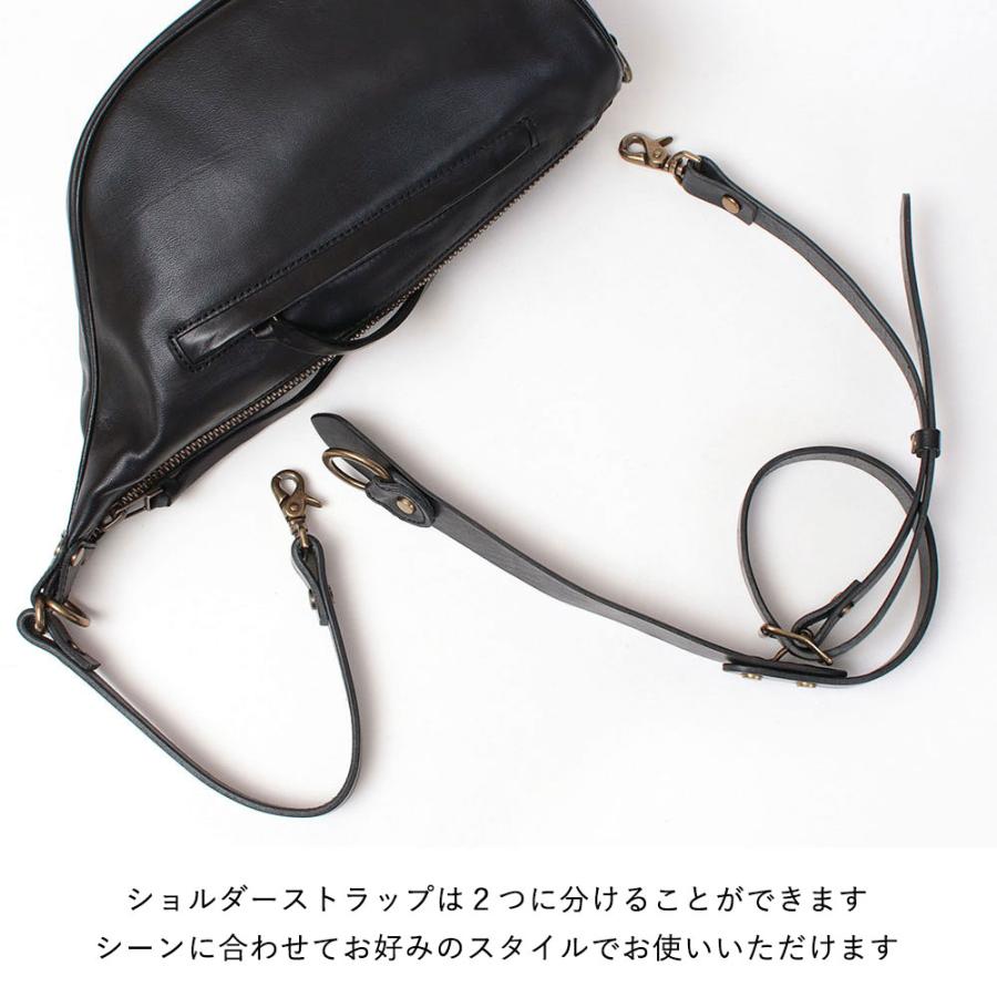 LESS レス 馬革 鞍型 クラッチショルダーバッグ ブラック Less design