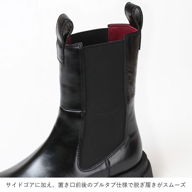 ✨極美品✨MANA サイドゴアブーティー ベージュ×ブラック EU40/25cm MANA マナ ブーツ レディース サイドゴア 厚底 茶 革 ショート