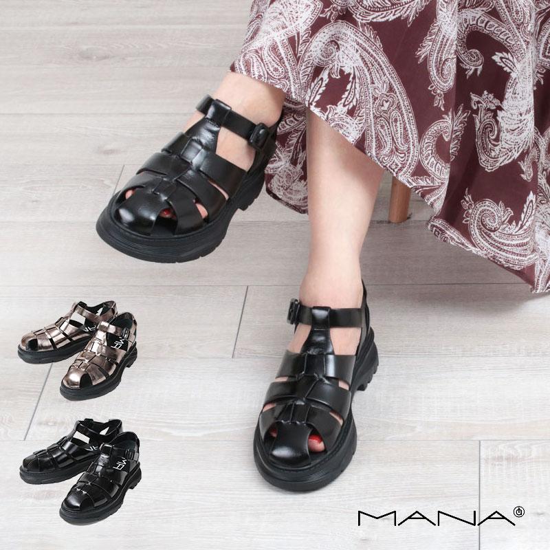 mi美品 MANA. マナ グルカサンダル 39 ブラック 黒 24.5 楽天市場】マナ MANA ストラップサンダル レディース 本革 牛革