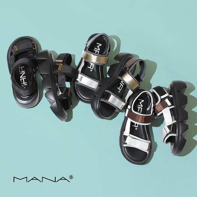 人気✨MANA(38)ミュール 厚底 レザー サンダル MANA（マナ） サンダル ソフトレザー・ミュール レディース : ZOZOTOWN