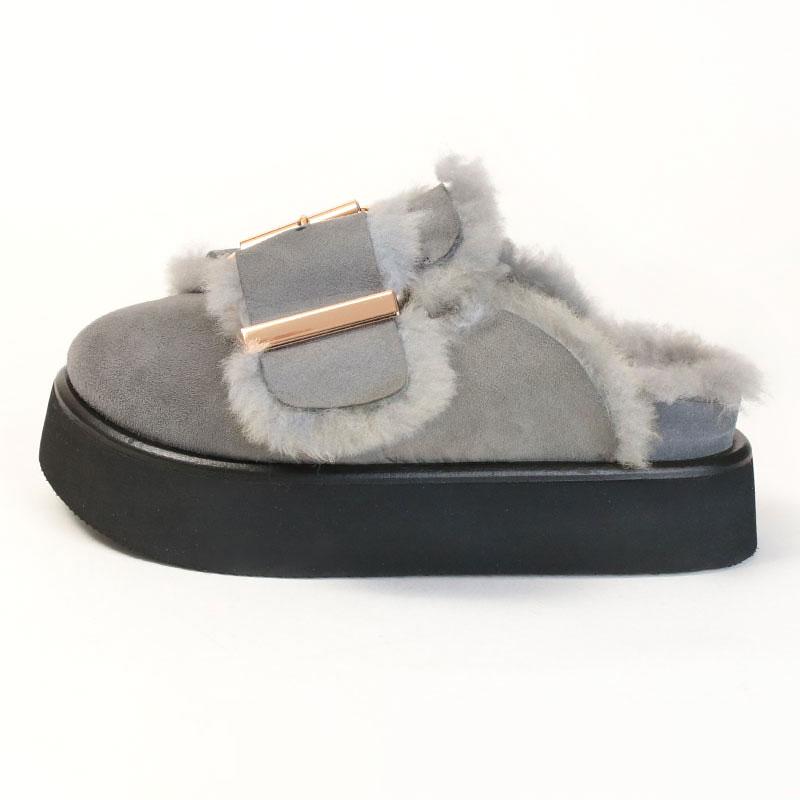 MANA（マナ） サボ ビッグベルト ムートンファーサンダル 545028