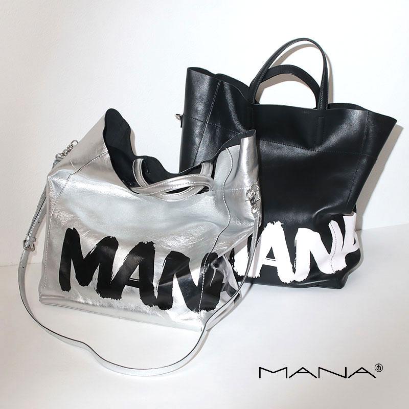 MANA（マナ） トートバッグ ビッグロゴトート 550119 大きめ レザー 本