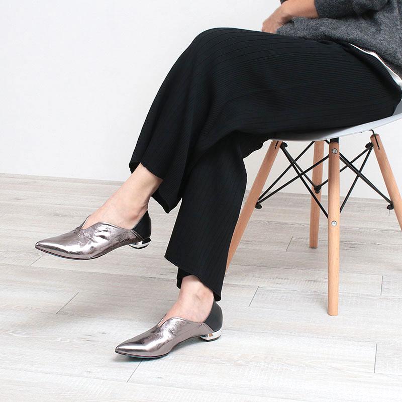 <MANA>フラットシューズ(ふかふかバブーシュ)　ネイビー MANA マナ ふかふかバブーシュ | RICCA☆