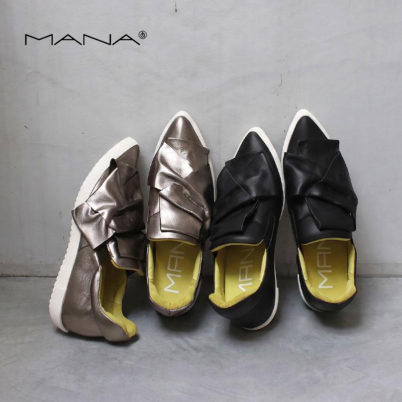 MANA（マナ） スニーカー レディース お洒落 リボンスニーカー 586040