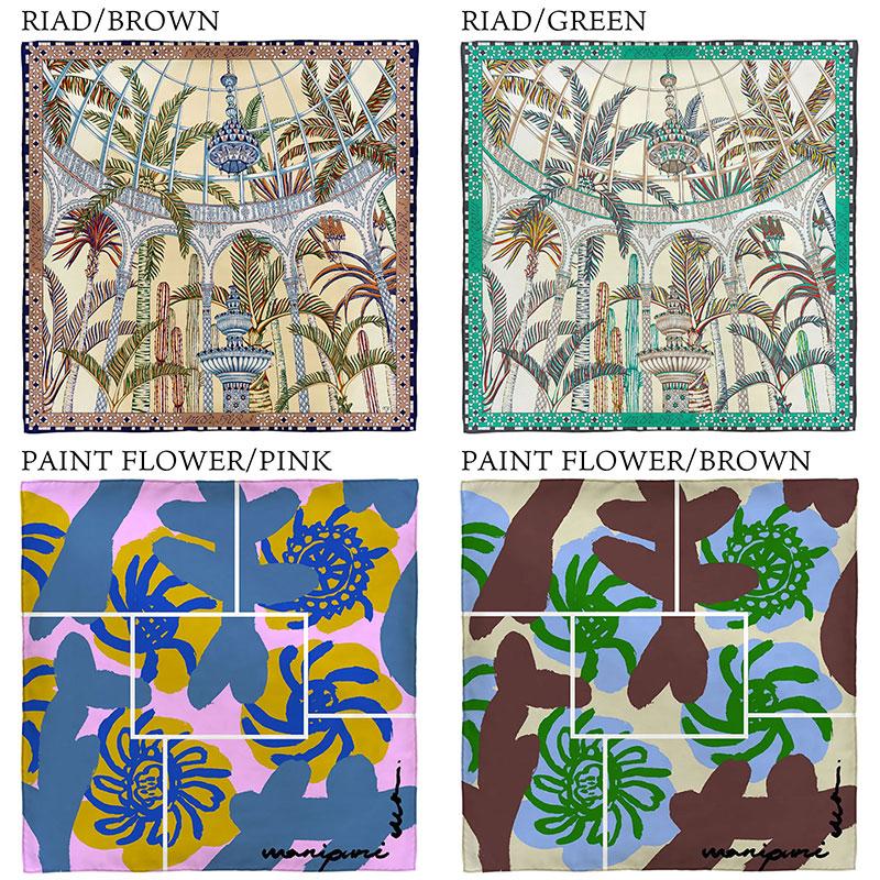 manipuri スカーフ シルク マニプリ 65x65 オリジナルプリント