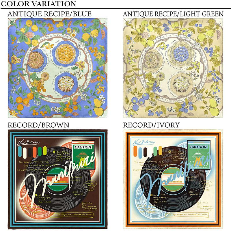 新品未使用　manipuri シルク　65x65 マニプリ　スカーフ manipuri スカーフ シルク マニプリ 65x65 オリジナルプリント