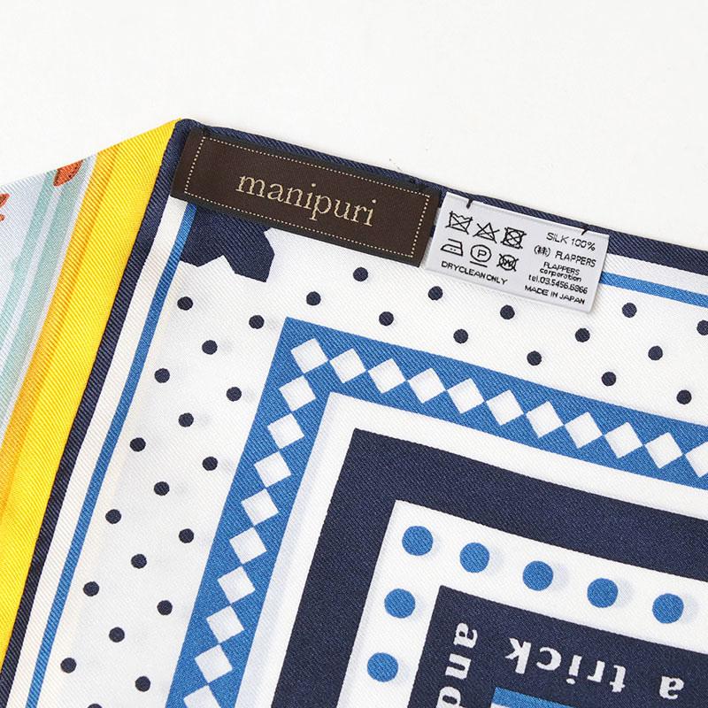 manipuri マニプリ スカーフ シルク ダイヤ型 日本製 正規品 manipuri マニプリ スカーフ シルク ダイヤ型 日本製 正規品