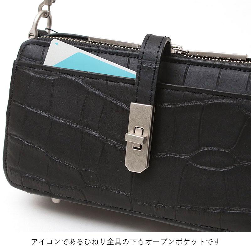 財布 ショルダー付き MUL 即納 BOX WALLETショルダー クロコダイル型