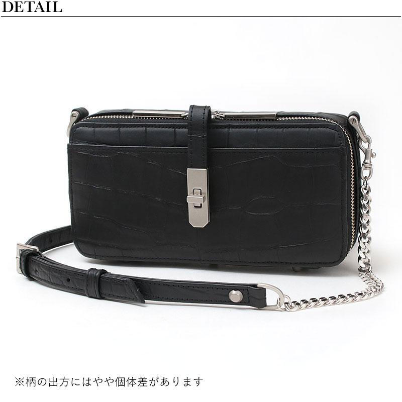 専用　M.U.L 限定　クロコ型押しショルダーバッグ M.U.L. BOX WALLETショルダー クロコダイル型押しBLACK MUL-112