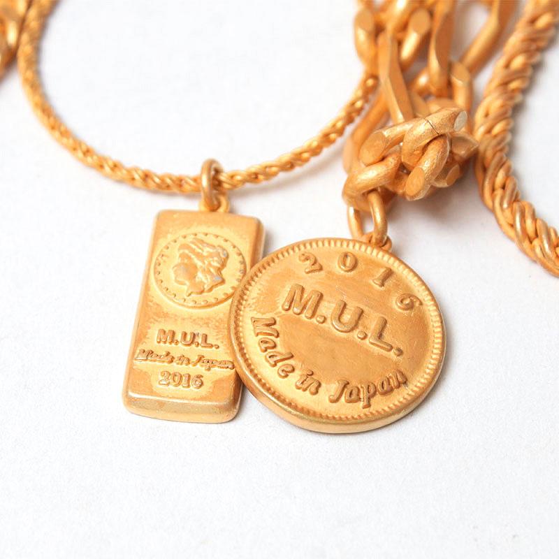 ranranです。M.U.L. マットゴールド ネックレス48 M.U.L. コインチェーンネックレス マットゴールド MULA-027 1st