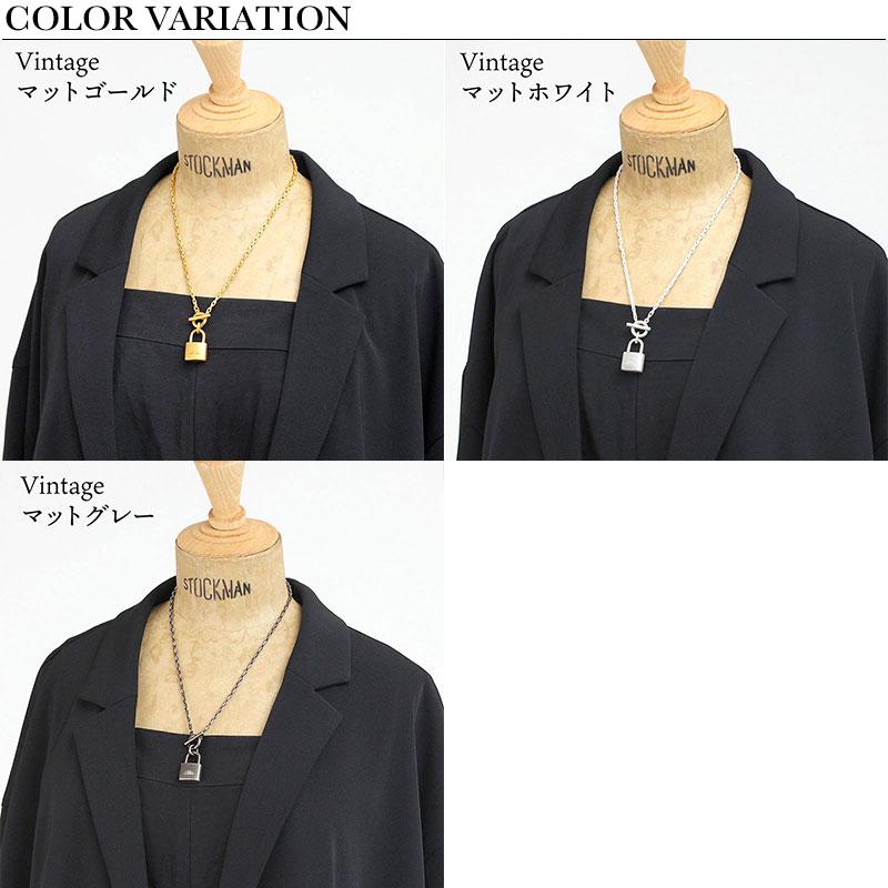 M.U.L. Vチェーン南京錠マンテルネックレス67 マットグレー M.U.L. エムユーエル アクセサリー 南京錠マンテルネックレス 48cm MUL