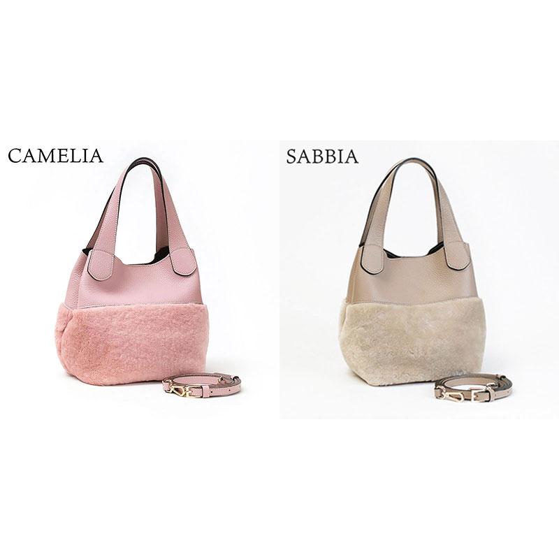 RIPANI ストロー レザー 2wayバッグ RIPANI リパーニ バッグ ANNA 2WAY ムートンコンビ ストラップ