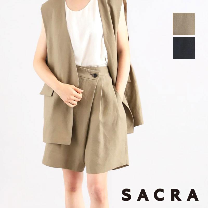 SACRA（サクラ） ベルギーリネンショートパンツ 125107112 日本製 正規