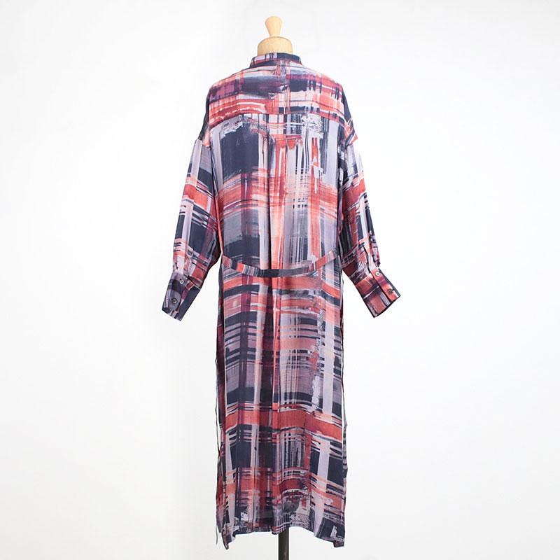 SACRA（サクラ） ワンピース BRUSH PAINTING PLAID シャツワンピース