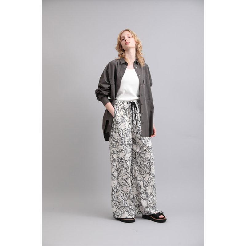 SACRA サクラ リネン混 ワイドパンツ Mサイズ SACRA（サクラ） ワイドパンツ レディース BLURRED PAISLEY PANTS