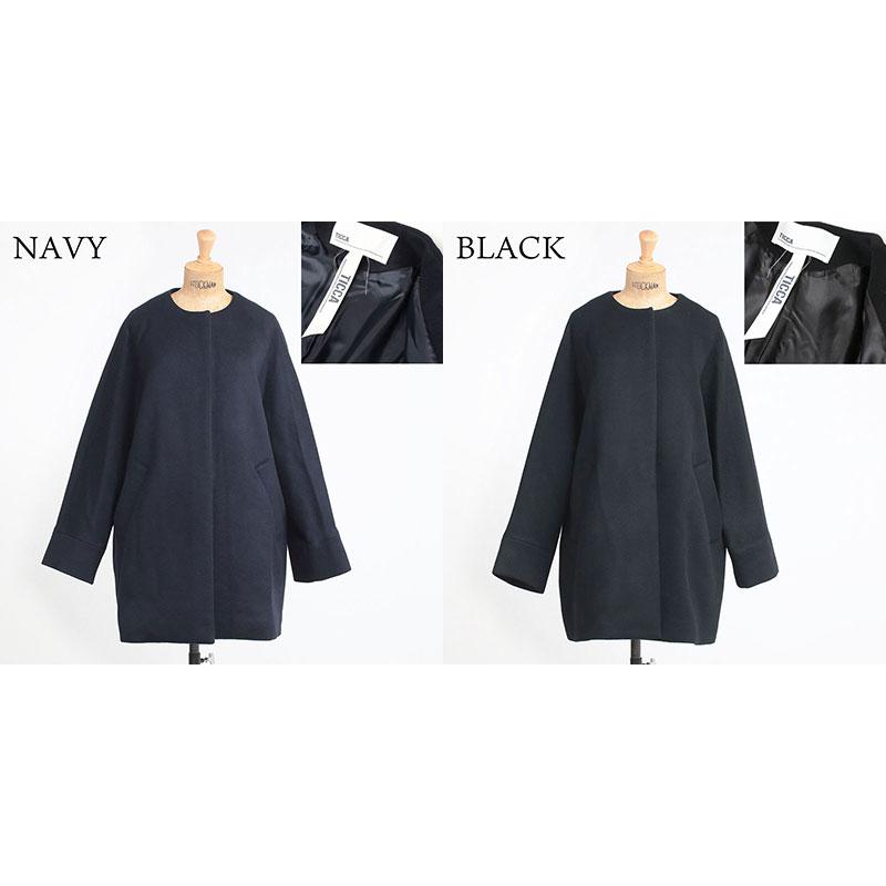 TICCA（ティッカ） ウールコート ノーカラーテントコート TBEA-244