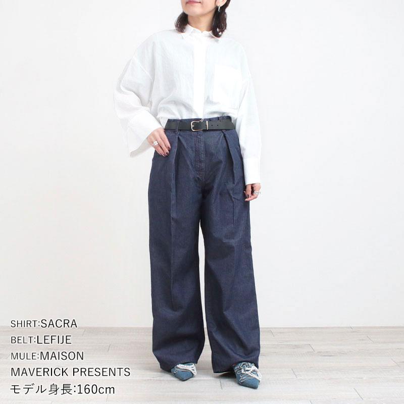 TICCA（ティッカ） デニム レディース ライトデニム タックワイド