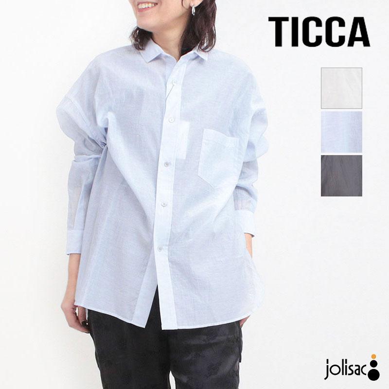 TICCA（ティッカ） シャツ ユニセックス コットンシルクBIGシャツ TBFS