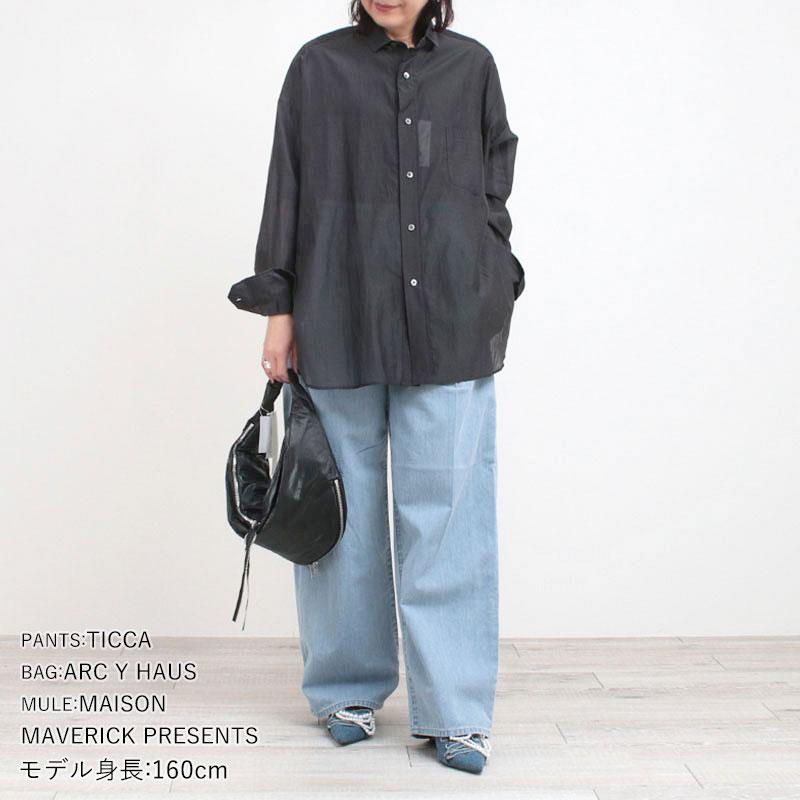 TICCA（ティッカ） シャツ ユニセックス コットンシルクBIGシャツ TBFS