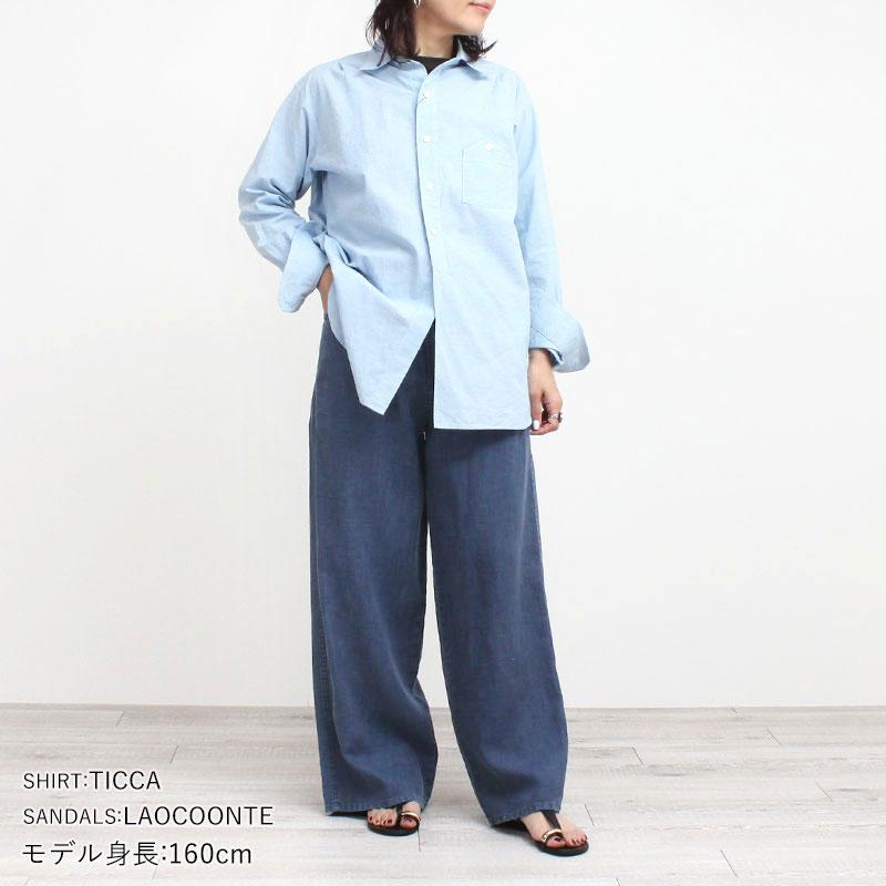 極美品✨24SS ティッカ TICCA コットン カーゴパンツ 水色 F 現行 TICCA（ティッカ） パンツ レディース リネンガーメントダイパンツ