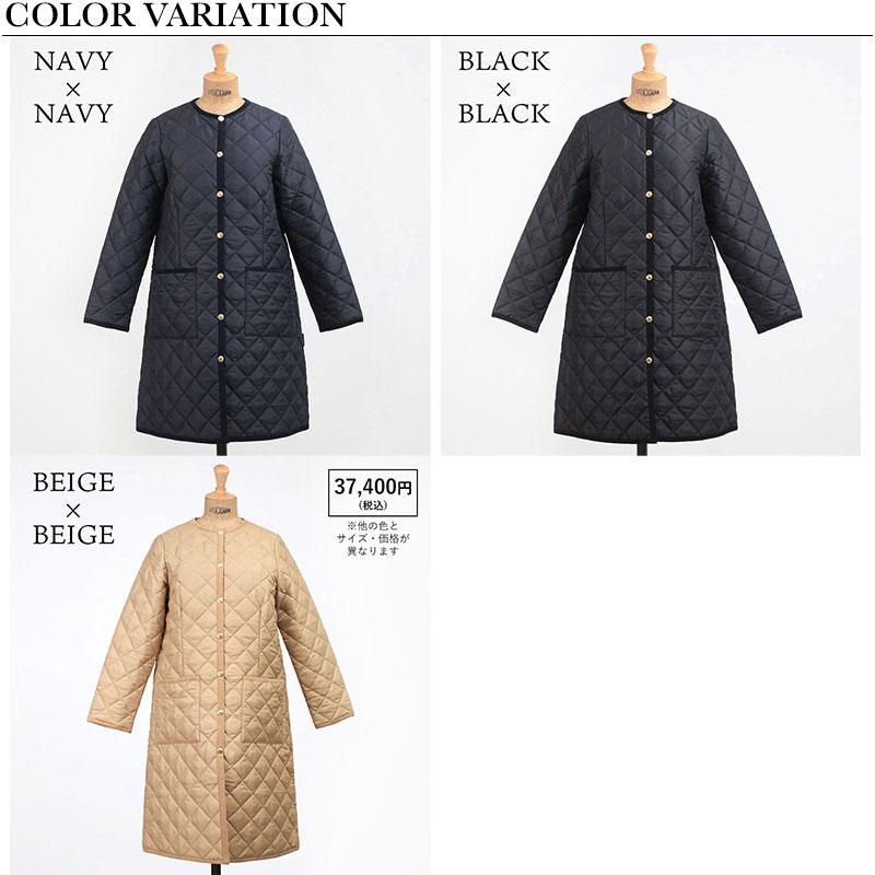 美品 トラディショナルウェザーウェア ノーカラー キルティングロングコート 金釦 Traditional Weatherwear アウター TRADITIONAL WEATHERWEAR