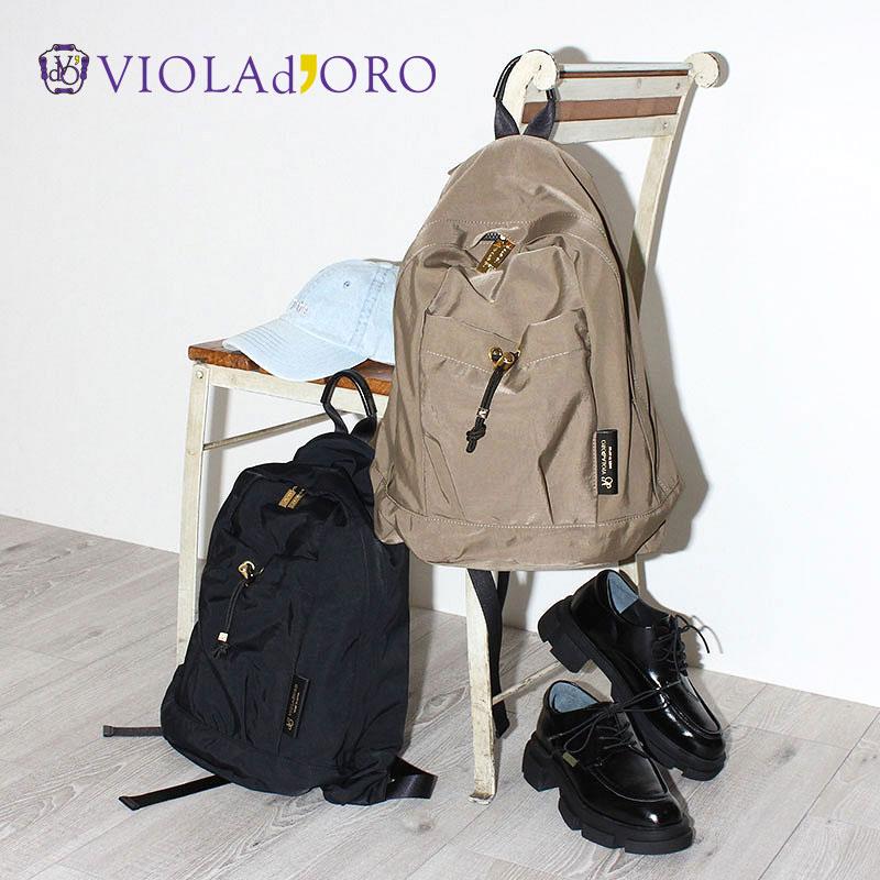 VIOLAd'ORO（ヴィオラドーロ） バックパック GINO シワ加工ナイロン